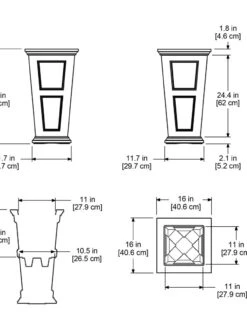 Fairfield Self-Watering Tall Patio Planters, 28” -Garden Care Sale 39342 15V tif