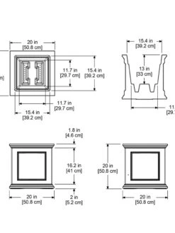 Fairfield Self-Watering Square Planter, 20” X 20” -Garden Care Sale 39618 16V tif