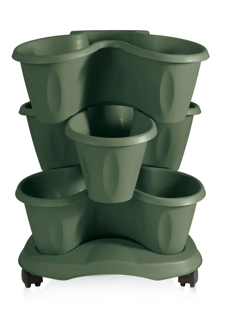 Trifoglio 3-Tier Planter On Wheels 4 Trifoglio 3-Tier Planter On Wheels - Image 4