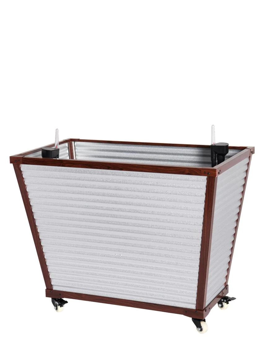 Tall Galvanized Self-Watering Trough Planter 1 Tall Galvanized Self-Watering Trough Planter