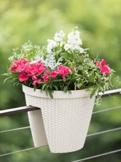 Weave Round Railing Planter, 11" -Garden Care Sale 8598370 8580 tif