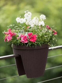 Weave Round Railing Planter, 11" -Garden Care Sale 8598370 8584 tif