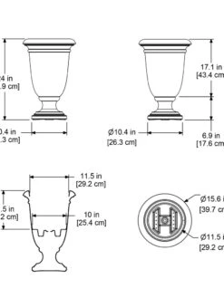 Ellington Self-Watering Urn Planter, 24" -Garden Care Sale 8600110 11V tif