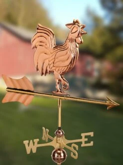 Rooster Cottage Copper Weathervane With Roof Mount