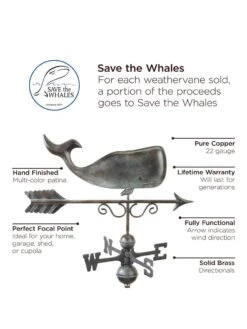 Save The Whales™ Copper Weathervane -Garden Care Sale 8600371 01v