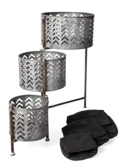 Galvanized Grow Bag Triple Planters With Stand 8 Galvanized Grow Bag Triple Planters With Stand -Garden Care Sale 8609180 4817 tif