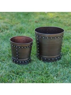 Riveted Planters, Set Of 2 -Garden Care Sale 8610032 01v