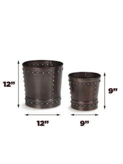 Riveted Planters, Set Of 2 -Garden Care Sale 8610032 03v