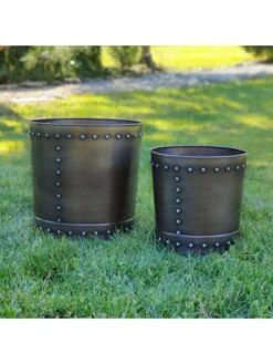 Riveted Planters, Set Of 2 -Garden Care Sale 8610081 01v