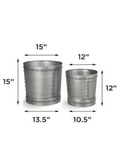 Riveted Planters, Set Of 2 -Garden Care Sale 8610081 08v