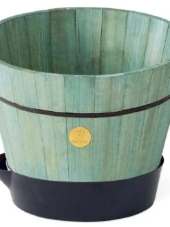VegTrug® Build-a-Barrel Wooden Planter With Self-Watering Reservoir Tray, 18" -Garden Care Sale 8610253 07V tif