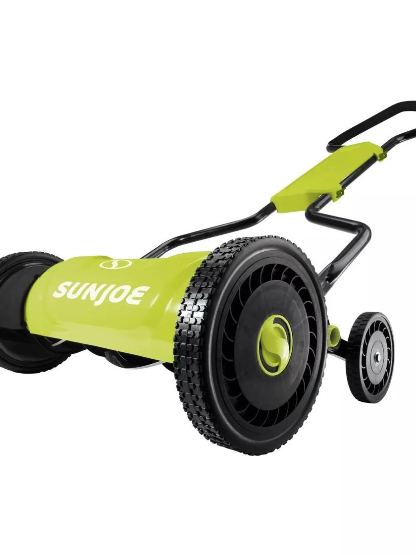 Sun Joe MJ1800M 18-Inch Quad-Wheel, 5-Position, Razor Sharp Cutting Blade, Silent Push Reel Mower 1 Sun Joe MJ1800M 18-Inch Quad-Wheel, 5-Position, Razor Sharp Cutting Blade, Silent Push Reel Mower