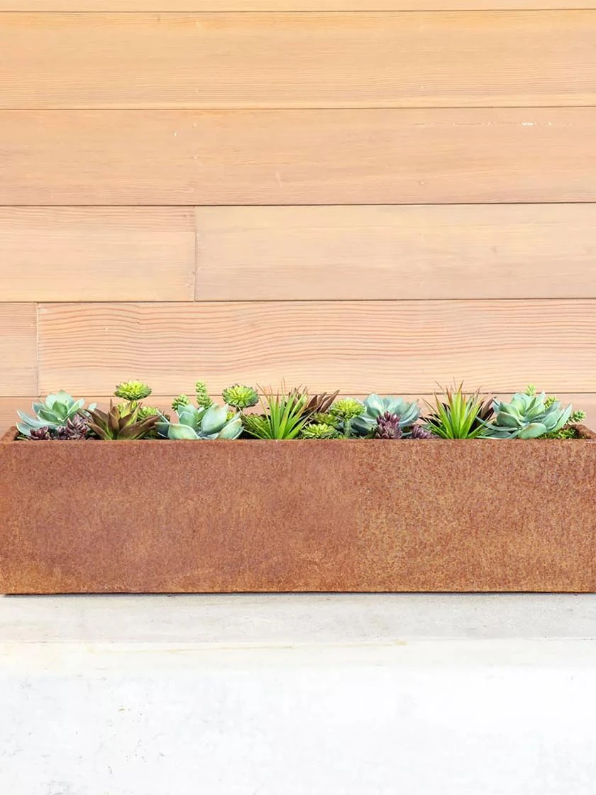 Veradek Metallic Series Corten Steel Window Box Planter, 36" 2 Veradek Metallic Series Corten Steel Window Box Planter, 36" - Image 2