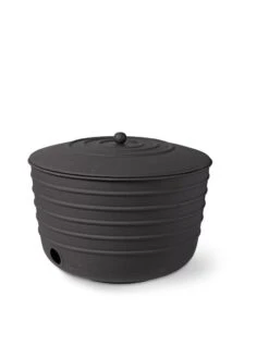 Matte Black Ribbed Hose Pot With Lid 6 Matte Black Ribbed Hose Pot With Lid -Garden Care Sale 8611991 5867 tif