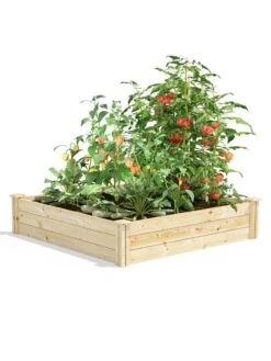 Pine Raised Garden Beds, 4'x4' -Garden Care Sale 8612250 02v