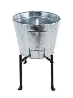 Achla Designs Mini Oval Galvanized Tub With Folding Stand 8 Achla Designs Mini Oval Galvanized Tub With Folding Stand -Garden Care Sale 8612906 05v