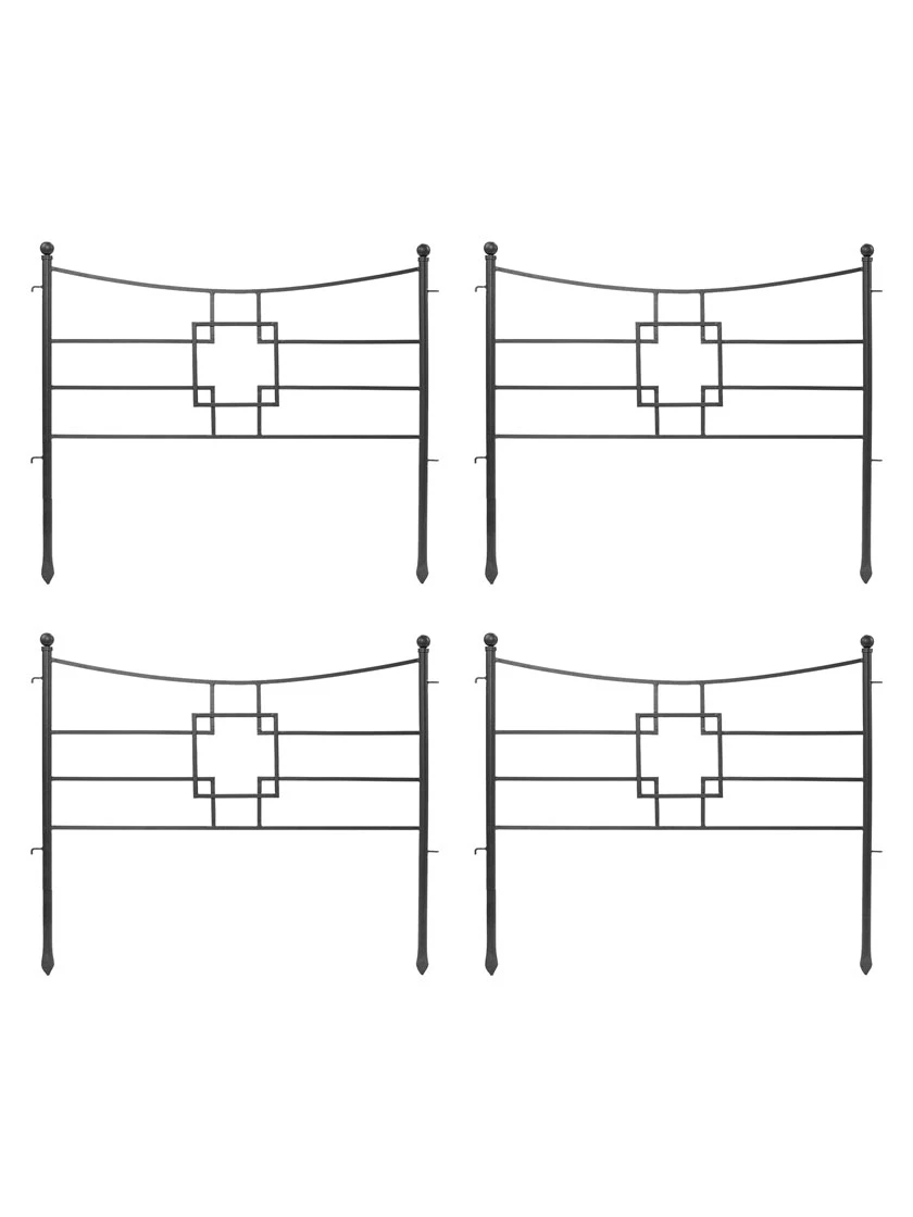 Achla Designs Square-on-Squares Fence Sections, Set Of 4 1 Achla Designs Square-on-Squares Fence Sections, Set Of 4