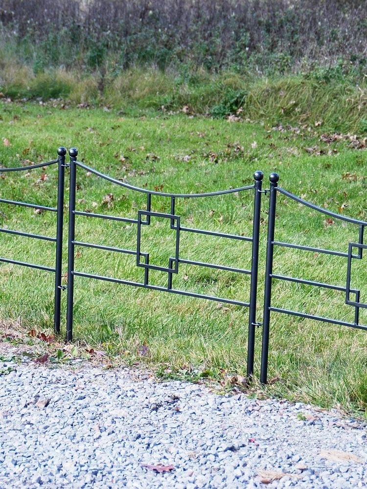 Achla Designs Square-on-Squares Fence Sections, Set Of 4 2 Achla Designs Square-on-Squares Fence Sections, Set Of 4 - Image 2