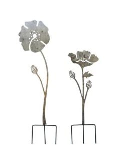 Poppy Garden Stakes Set Of 2 -Garden Care Sale 8613140 7822