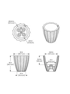 Sedona Round Planter, 18" Diameter -Garden Care Sale 8613526 07V 3 4